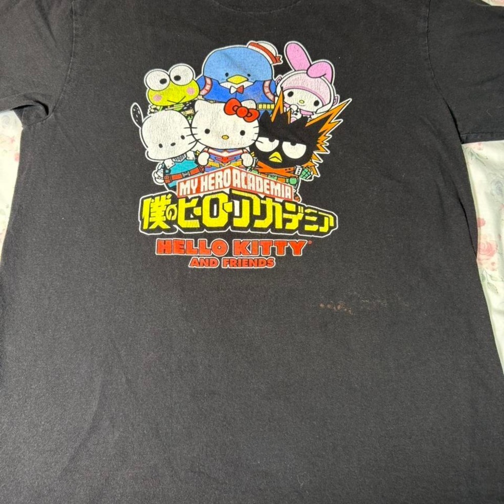 Hello Kitty x My Hero Academia Graphic Tee Black Anime Sanrio Size L
